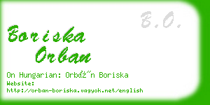 boriska orban business card